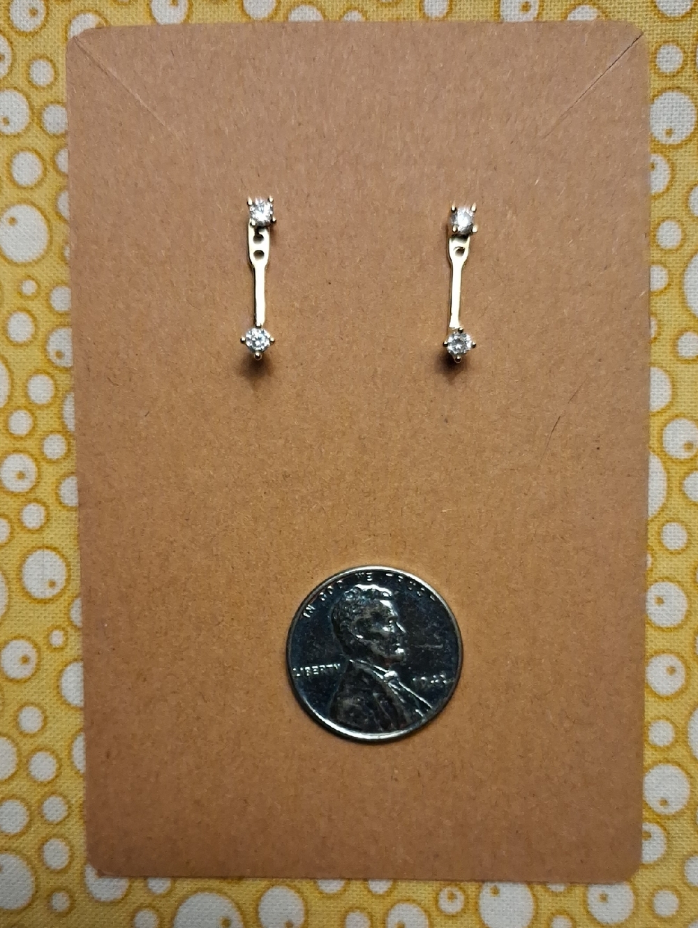 Delicate Gold Drop Cubic Zirconia Stud Earrings - Gold